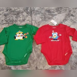 NWT. Children's Place. Baby Longsleeve Holiday Onesies. (3-6 Months)
